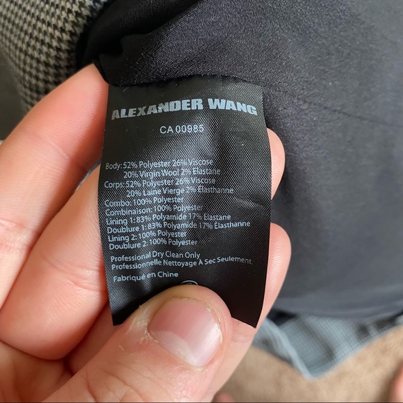 Alexander Wang Houndstooth Plaid Fitted Mini Dress - Picture 5 of 5